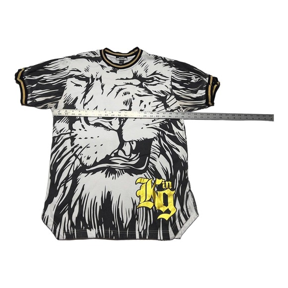 One Color One Nation King Men's Black White Gold Lion Savage T-Shirt Sz Large L - Picture 3 of 5
